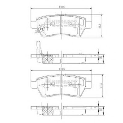 Комплект тормозных колодок, дисковый тормоз NIPPARTS J3611050