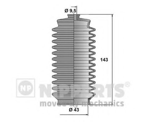 Комплект пылника, рулевое управление NIPPARTS N2842031