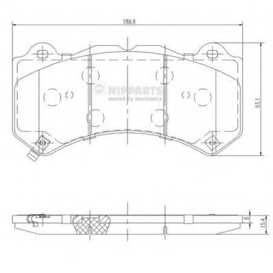 Комплект тормозных колодок, дисковый тормоз NIPPARTS N3601103