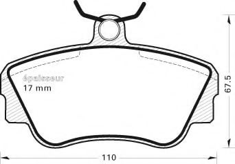 Комплект тормозных колодок, дисковый тормоз MGA 296