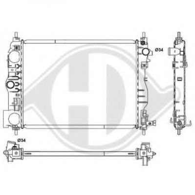 Радиатор, охлаждение двигателя DIEDERICHS 8658105