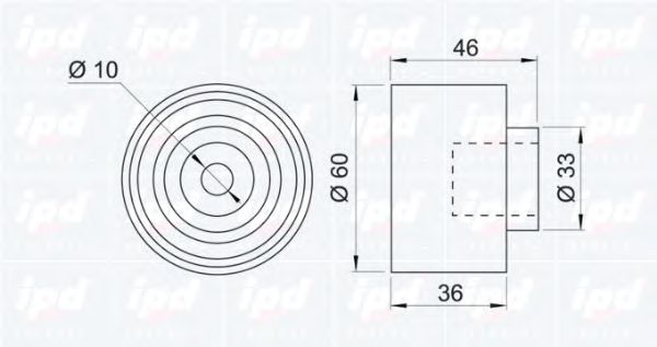 Паразитный / Ведущий ролик, зубчатый ремень IPD 150362