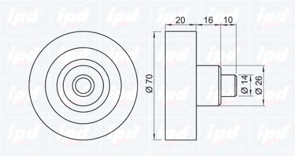 Натяжной ролик, поликлиновой  ремень IPD 140532