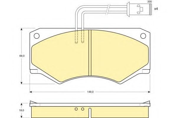 Комплект тормозных колодок, дисковый тормоз GIRLING 6103909