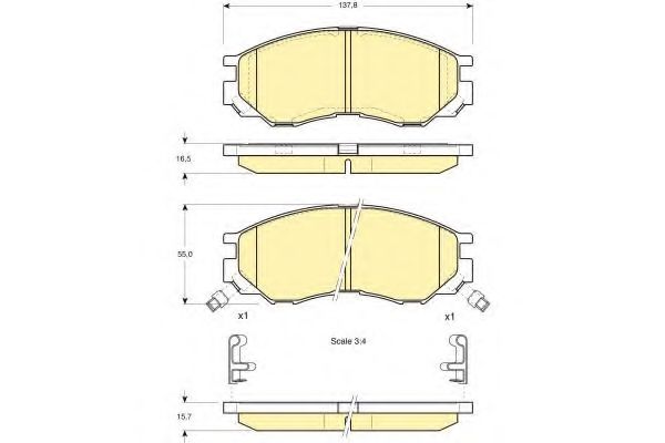 Комплект тормозных колодок, дисковый тормоз GIRLING 6112869