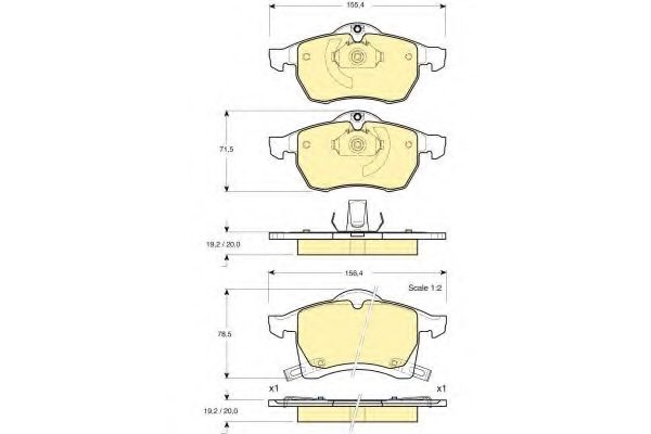 Комплект тормозных колодок, дисковый тормоз GIRLING 6113502