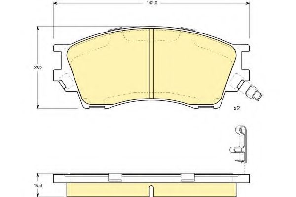 Комплект тормозных колодок, дисковый тормоз GIRLING 6132309