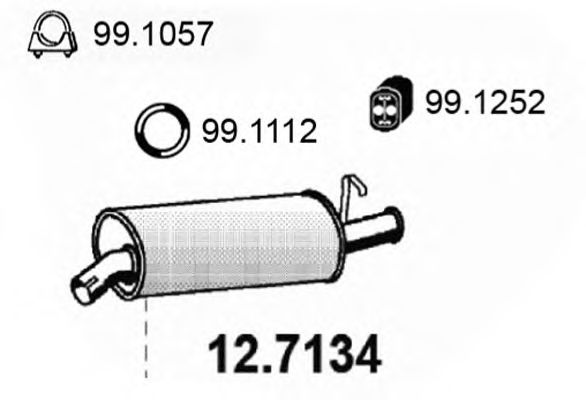 Глушитель выхлопных газов конечный ASSO 12.7134