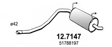 Глушитель выхлопных газов конечный ASSO 12.7147