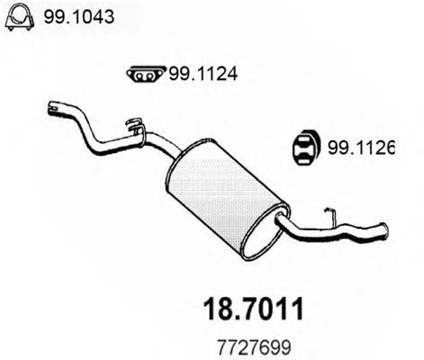 Глушитель выхлопных газов конечный ASSO 18.7011