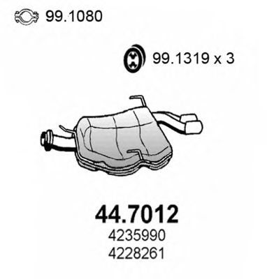 Глушитель выхлопных газов конечный ASSO 44.7012