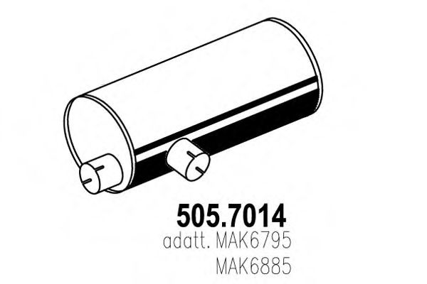 Средний / конечный глушитель ОГ ASSO 505.7014