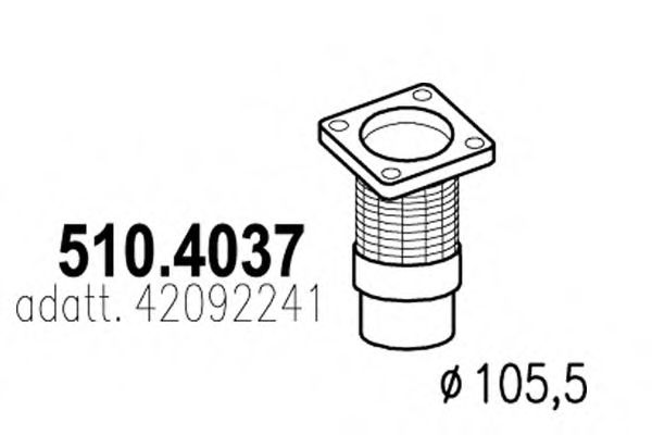 Гофрированная труба, выхлопная система ASSO 510.4037