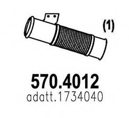 Гофрированная труба, выхлопная система ASSO 570.4012