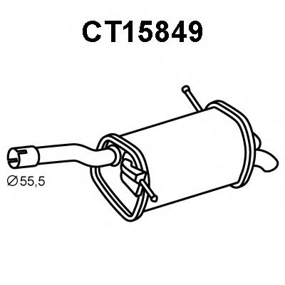 Глушитель выхлопных газов конечный VENEPORTE CT15849