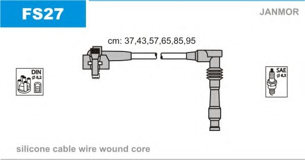Комплект проводов зажигания JANMOR FS27