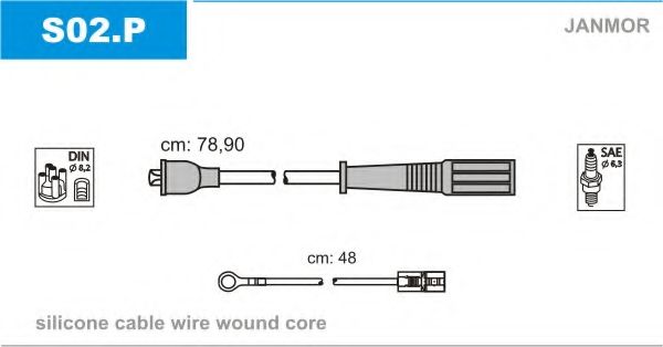 Комплект проводов зажигания JANMOR S02.P