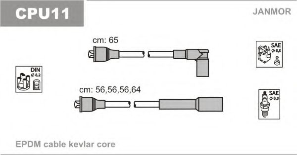 Комплект проводов зажигания JANMOR CPU11