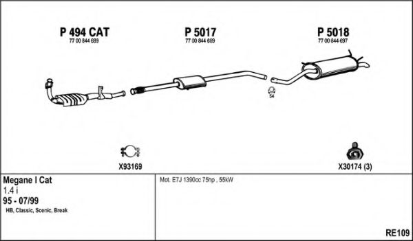 Система выпуска ОГ FENNO RE109