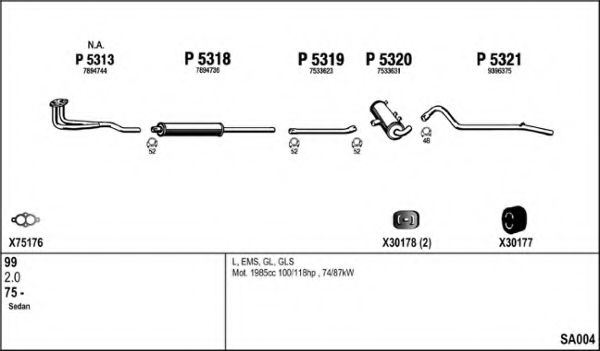 Система выпуска ОГ FENNO SA004