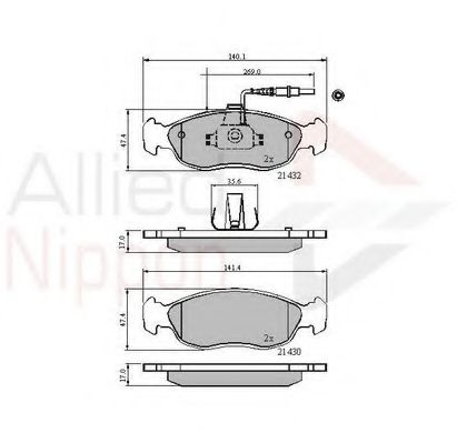 Комплект тормозных колодок, дисковый тормоз COMLINE ADB1570