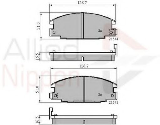 Комплект тормозных колодок, дисковый тормоз COMLINE ADB3322