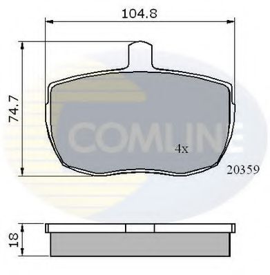 Комплект тормозных колодок, дисковый тормоз COMLINE CBP0319