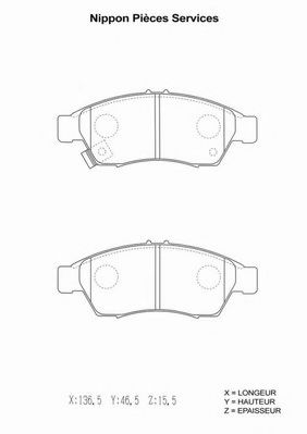 Комплект тормозных колодок, дисковый тормоз NPS S360I24