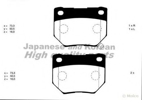 Комплект тормозных колодок, дисковый тормоз ASHUKI N011-76