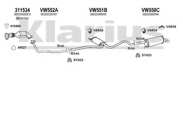 Система выпуска ОГ KLARIUS 931280U