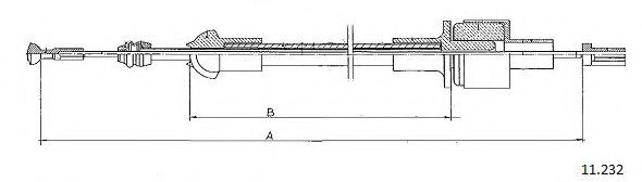 Трос, управление сцеплением CABOR 11.232