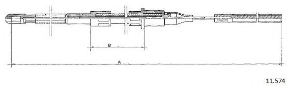Трос, стояночная тормозная система CABOR 11.574