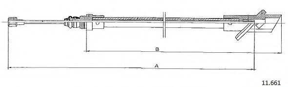 Трос, стояночная тормозная система CABOR 11.661