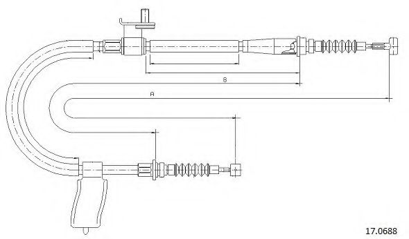Трос, стояночная тормозная система CABOR 17.0688