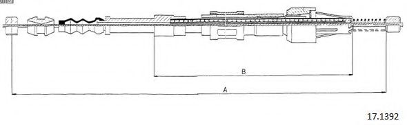 Трос, стояночная тормозная система CABOR 17.1392