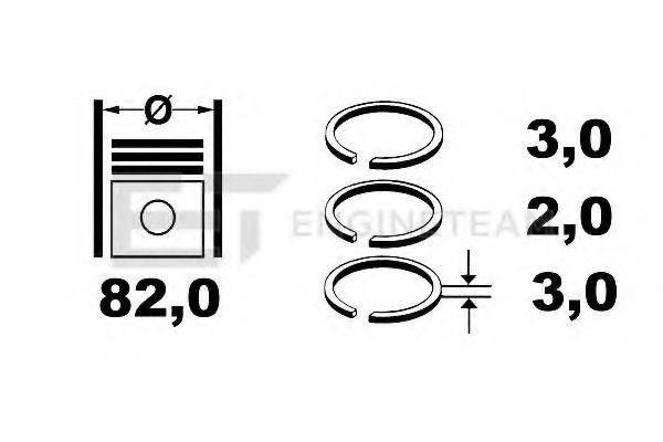 Комплект поршневых колец ET ENGINETEAM R1001900