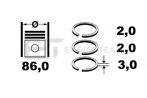 Комплект поршневых колец ET ENGINETEAM R1002400