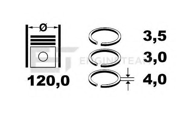 Комплект поршневых колец ET ENGINETEAM R1006600
