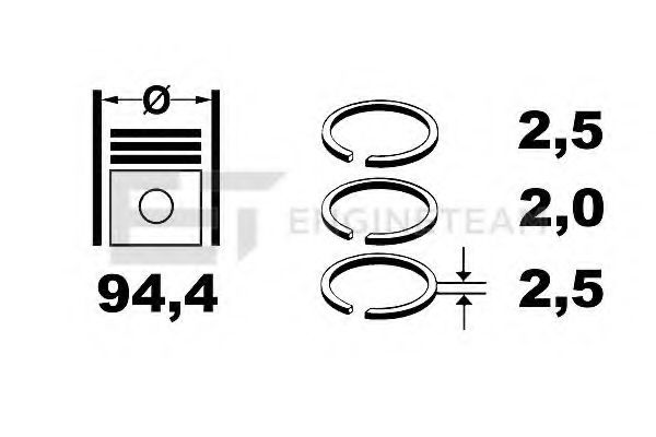 Комплект поршневых колец ET ENGINETEAM R1007100