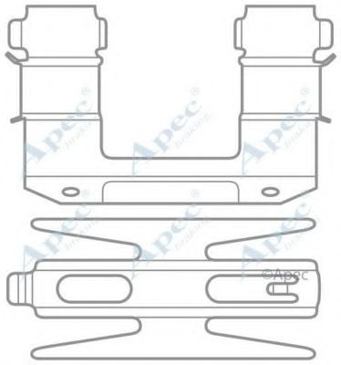 Комплектующие, тормозные колодки APEC braking KIT1032