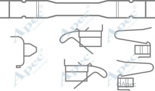 Комплектующие, тормозные колодки APEC braking KIT505