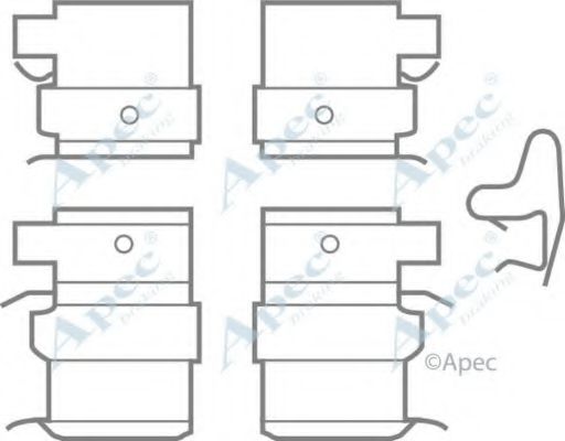 Комплектующие, тормозные колодки APEC braking KIT581