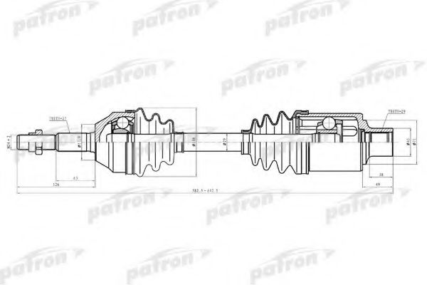 Приводной вал PATRON PDS0619