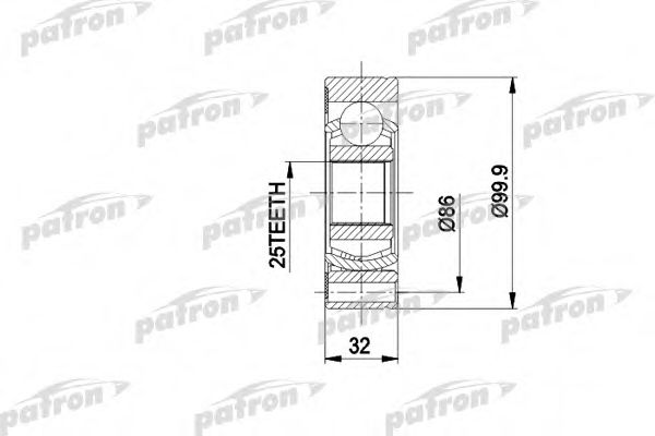 Шарнирный комплект, приводной вал PATRON PCV1005