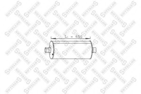 Средний / конечный глушитель ОГ STELLOX 82-03077-SX