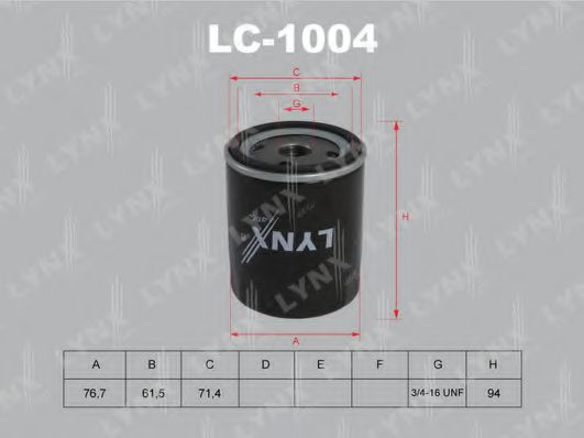 Масляный фильтр LYNXauto LC-1004