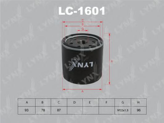 Масляный фильтр LYNXauto LC-1601