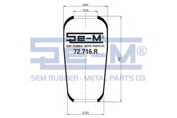Кожух пневматической рессоры SEM LASTIK 72.716.R