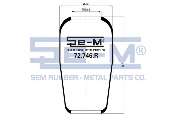 Кожух пневматической рессоры SEM LASTIK 72.746.R
