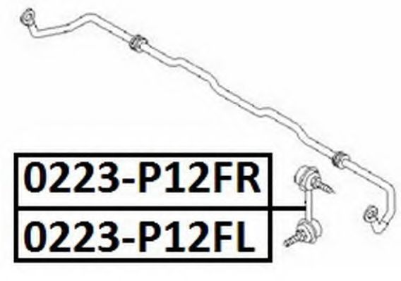 Тяга / стойка, стабилизатор ASVA 0223-P12FL